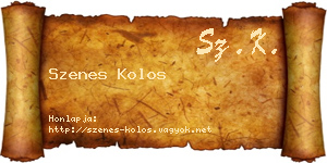 Szenes Kolos névjegykártya